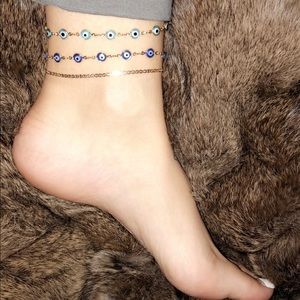 ✨Brazilian 18k Gold Overlay Evil Eye Anklet ✨